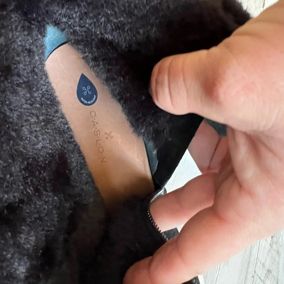 CASLON Black Suede Averie Booties Water Resistant Leather Size 11 - Picture 9 of 12